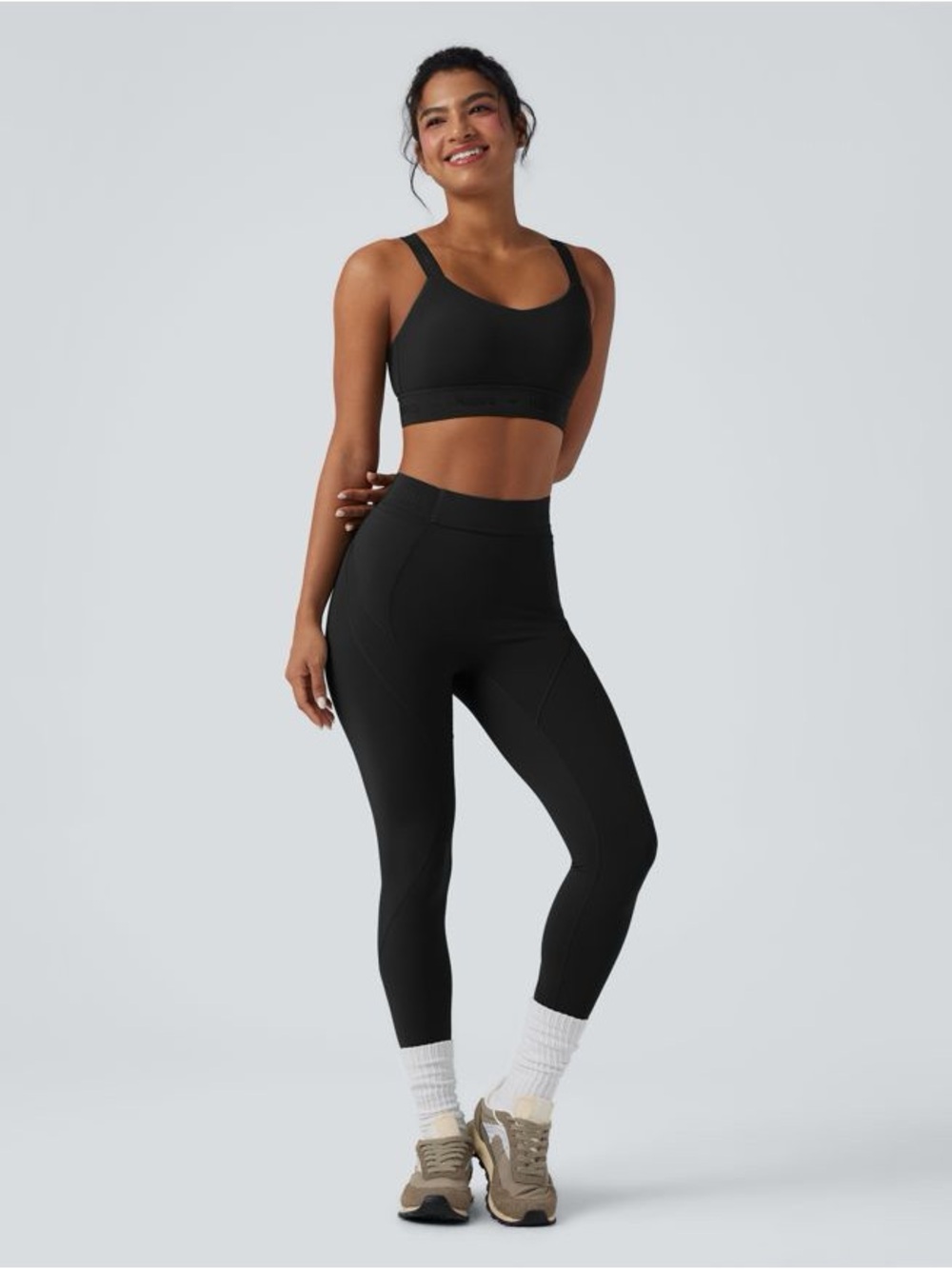 Halara SpeedWave Sports Bra & Leggings Set Size XS Black EUC
